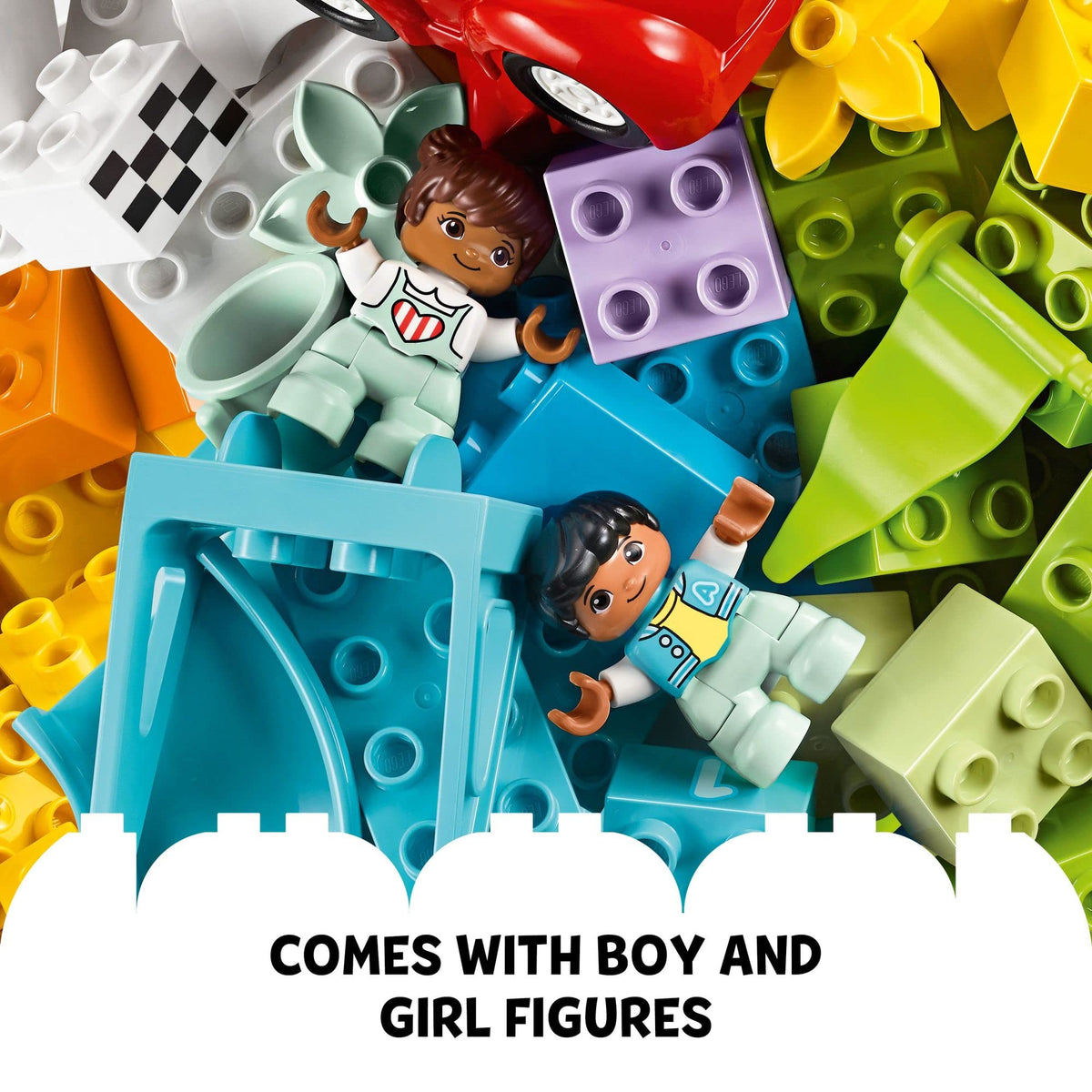 LEGO DUPLO Classic Deluxe Brick Box 10914 Starter Set - Features Storage Box, Bricks, Duplo Figures, Dog, and Car, Creative Play, Great Early Learning Toy for Toddlers Ages 18+ Months ๐ All In One Marketplace Canada