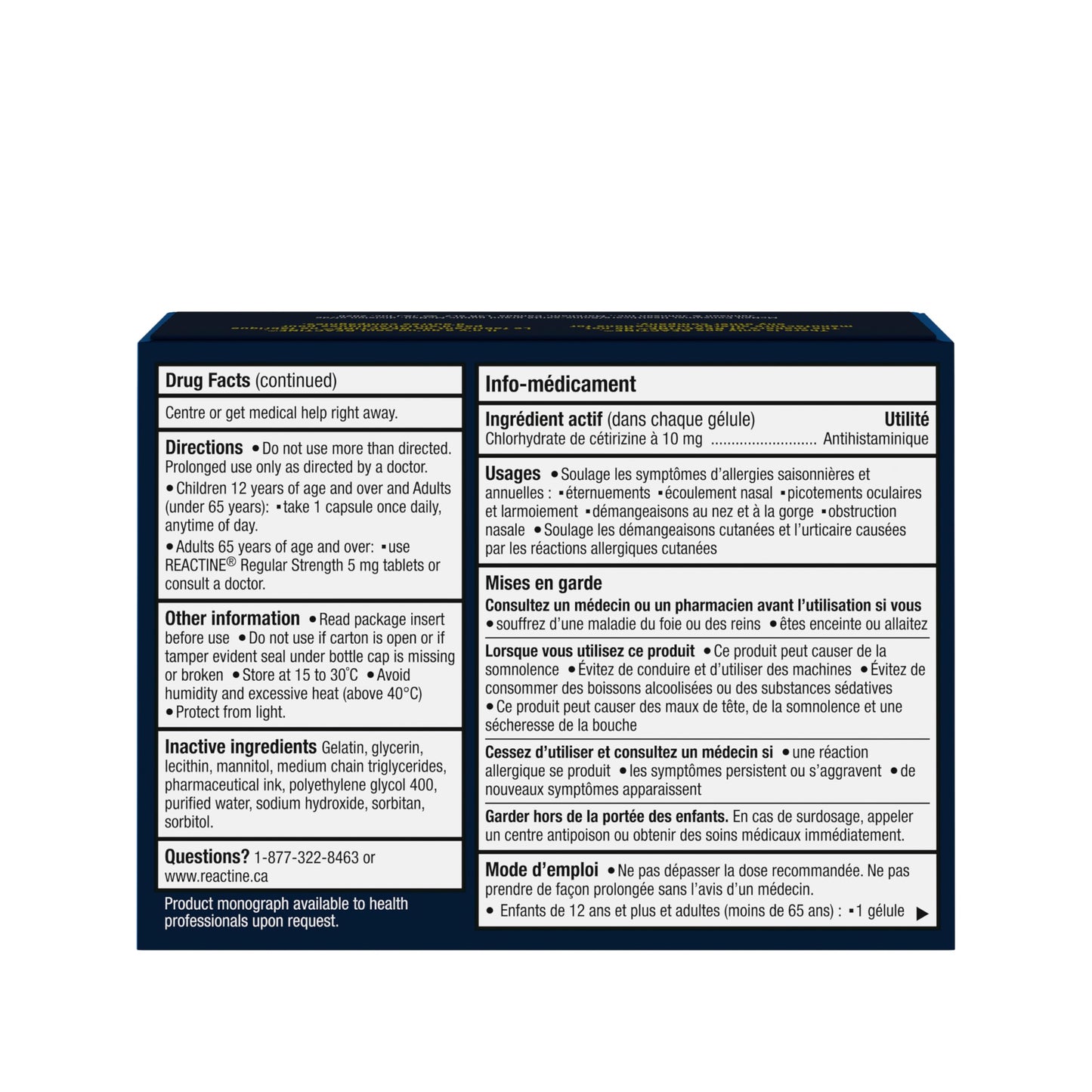 Reactine Extra Strength Liquid Gel Allergy Pills - 10mg Cetirizine Hydrochloride - 24-Hour Relief from Indoor & Outdoor Allergy symptoms - Antihistamine for Sneezing, Runny Nose & Itchy Eyes - 40 Count ๐ All In One Marketplace Canada