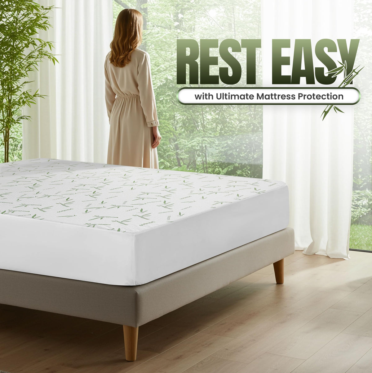 Utopia Bedding Waterproof Mattress Protector Full/Double Size, Bamboo Viscose Mattress Cover 200 GSM, Fits 15 Inches Deep, Breathable, Fitted Style with Stretchable Pockets ๐ All In One Marketplace Canada