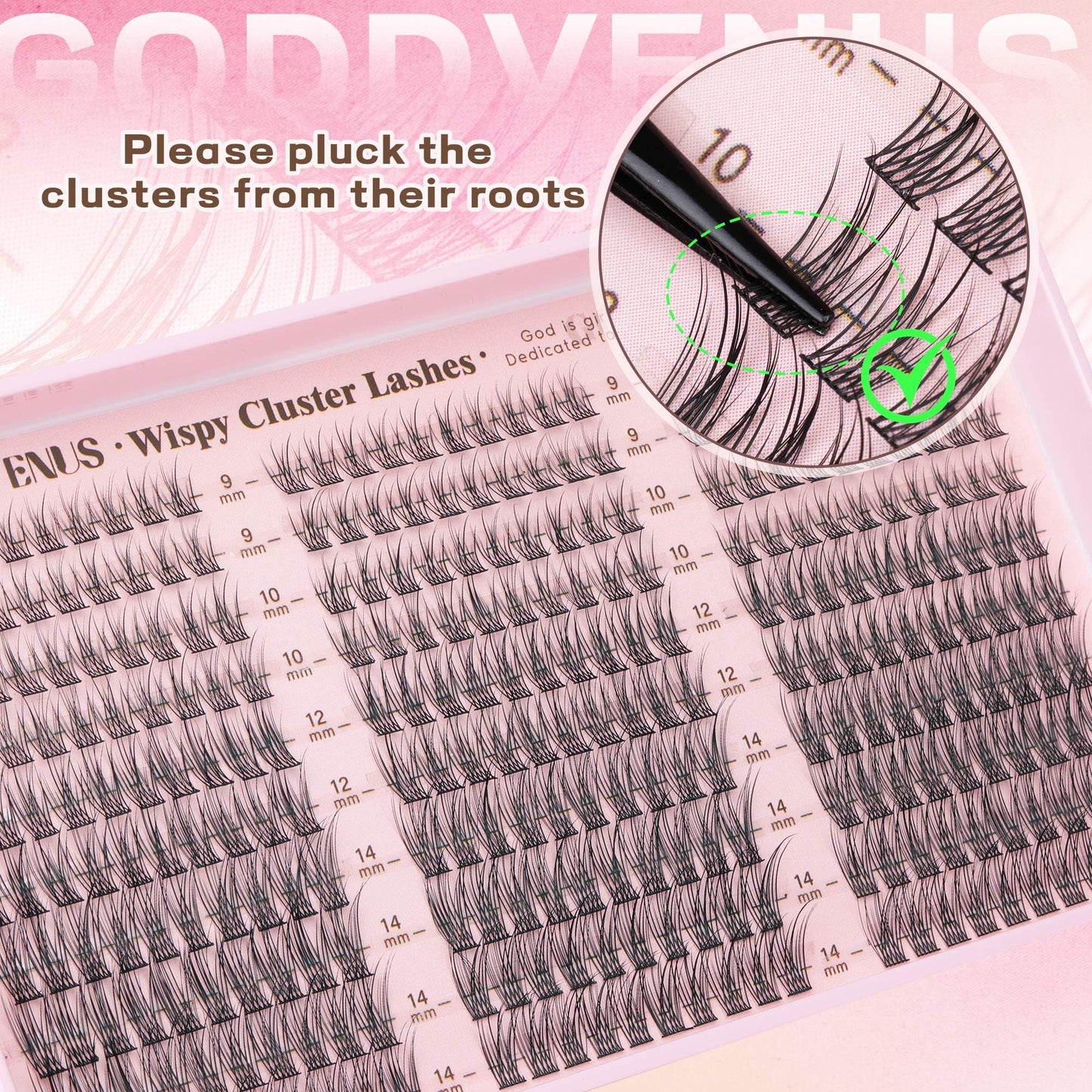 Goddvenus Lash Clusters Kit 9-14mm 300pcs Wispy Eyelash Cluster Lashes Natural DIY Lash Extension Kit Short Cluster Eyelash Extensions C Curl ๐ All In One Marketplace Canada