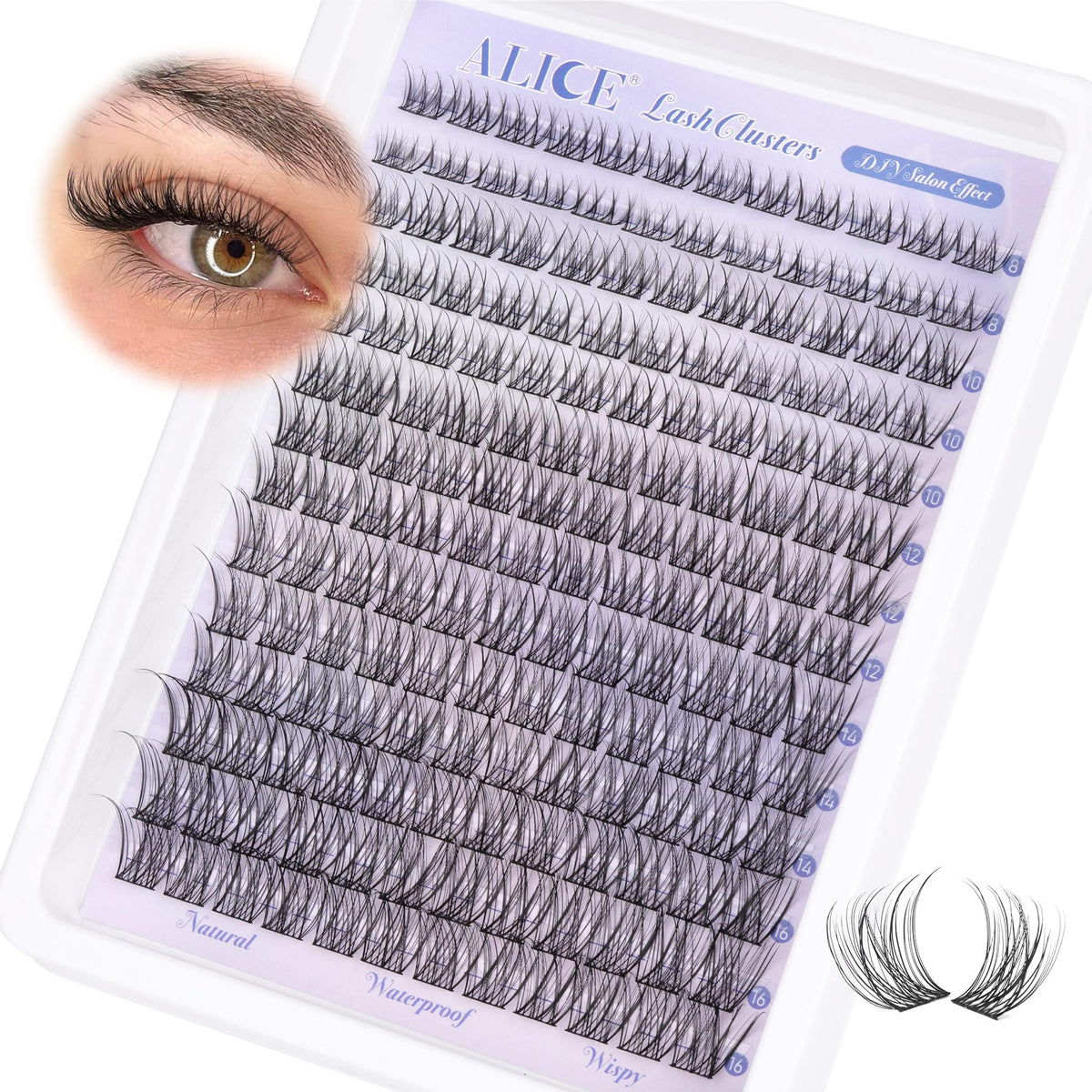 Natural Lash Clusters Wispy Cluster Eyelash Extensions 168pcs Individual Lashes 8-16mm C Curl DIY Lash Extension Natural Look Soft Thin Band Cluster Lashes by ALICE ๐ All In One Marketplace Canada