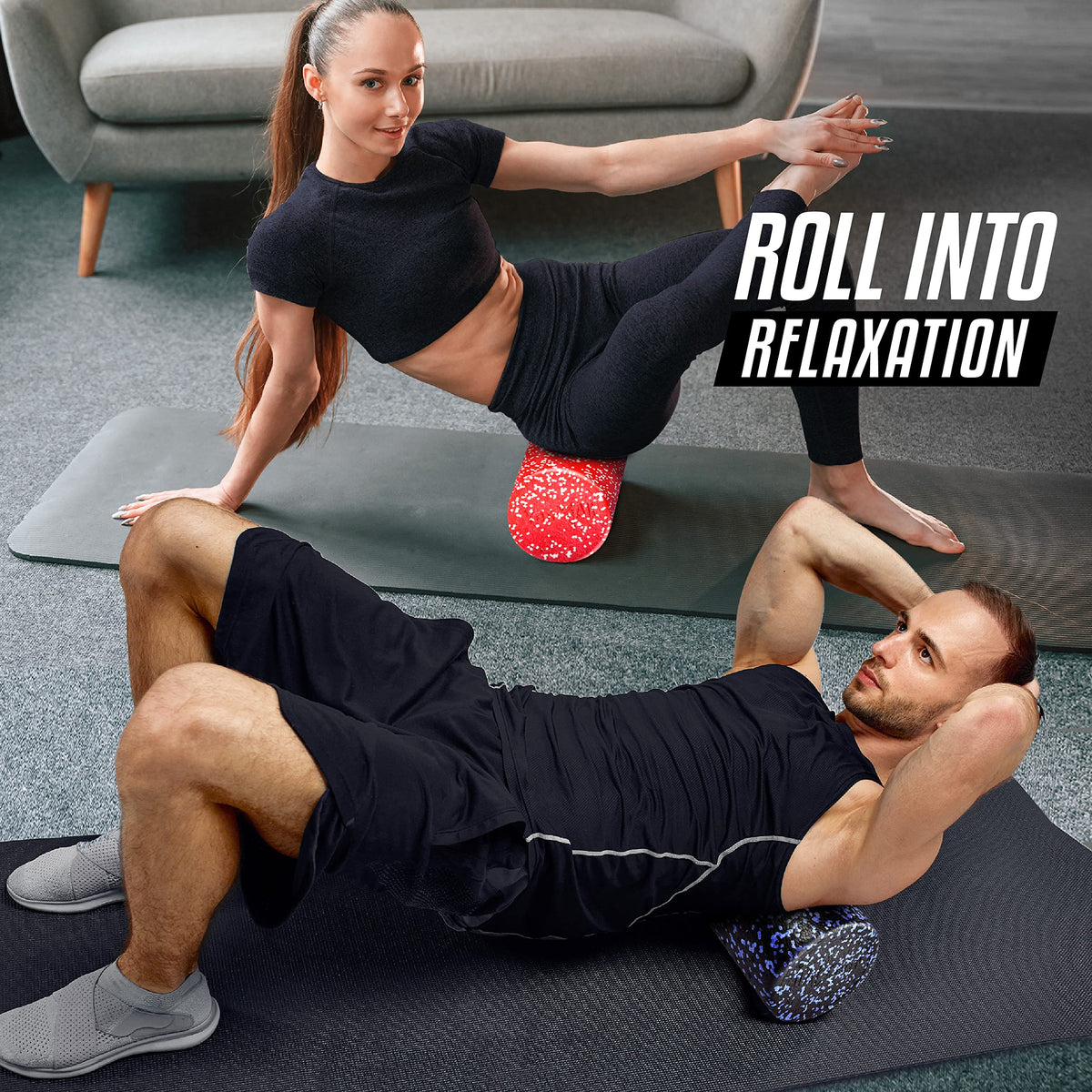 Yes4All High-Density EPP Round Back Roller Foam, Foam Roller for Yoga, Pilates & Stretching - 12, 18, 24, 36 inch 🍁 All In One Marketplace Canada