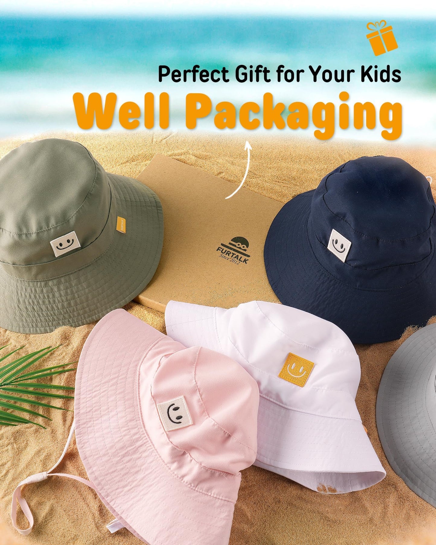 FURTALK Baby Sun Hat Smile Face Toddler Boys Girls Bucket Hat for Kids 0-5 Years ๐ All In One Marketplace Canada