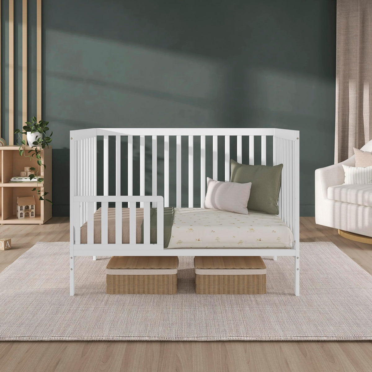 Dream On Me Synergy 5-in-1 Convertible Crib in White, Greenguard Gold Certified, BSA Certified, 3 Mattress Height Settings, Classic Nursery Furniture 🍁 All In One Marketplace Canada