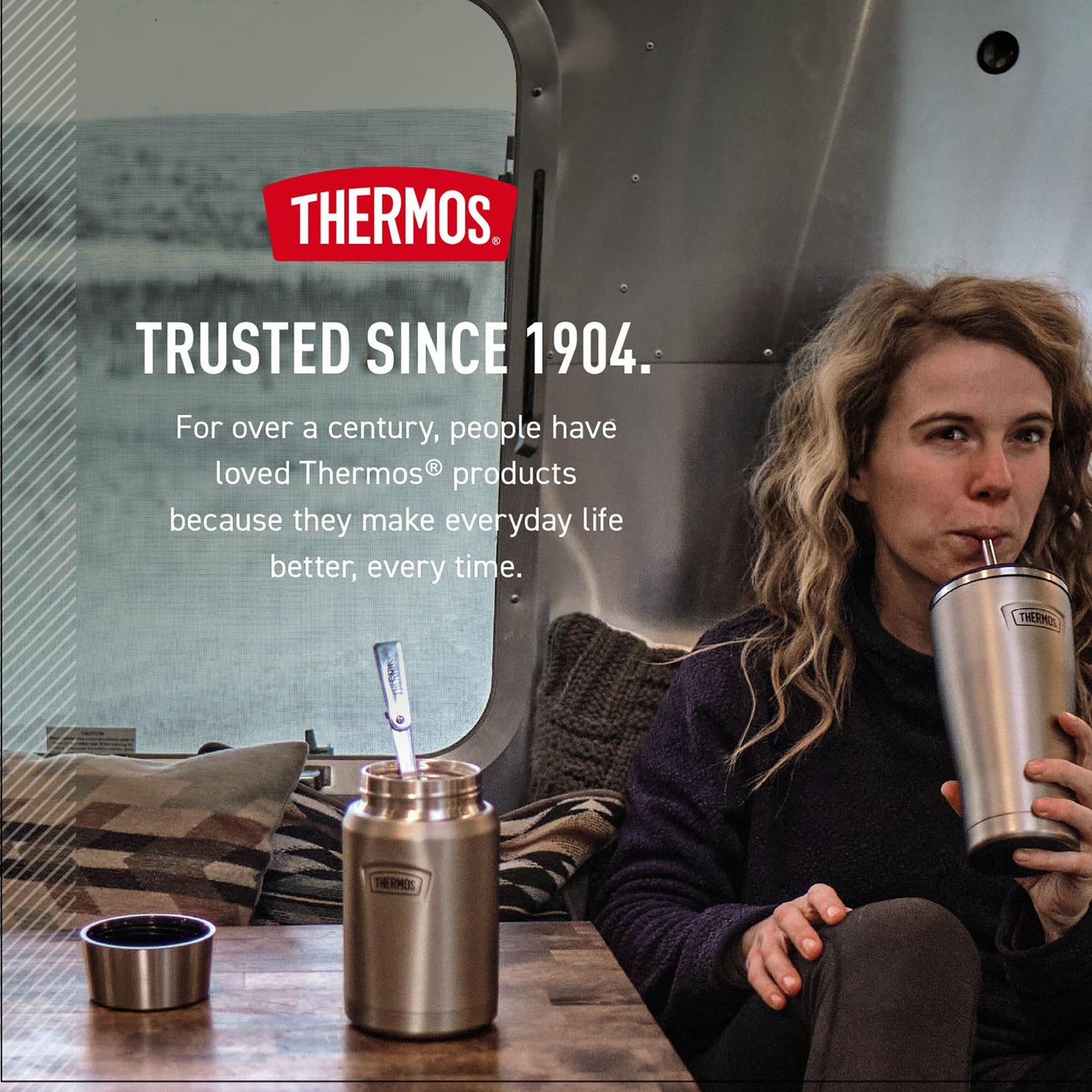 THERMOS, ICON Series, 24 Ounce Stainless Steel Vacuum Food Jar, Granite đ All In One Marketplace Canada