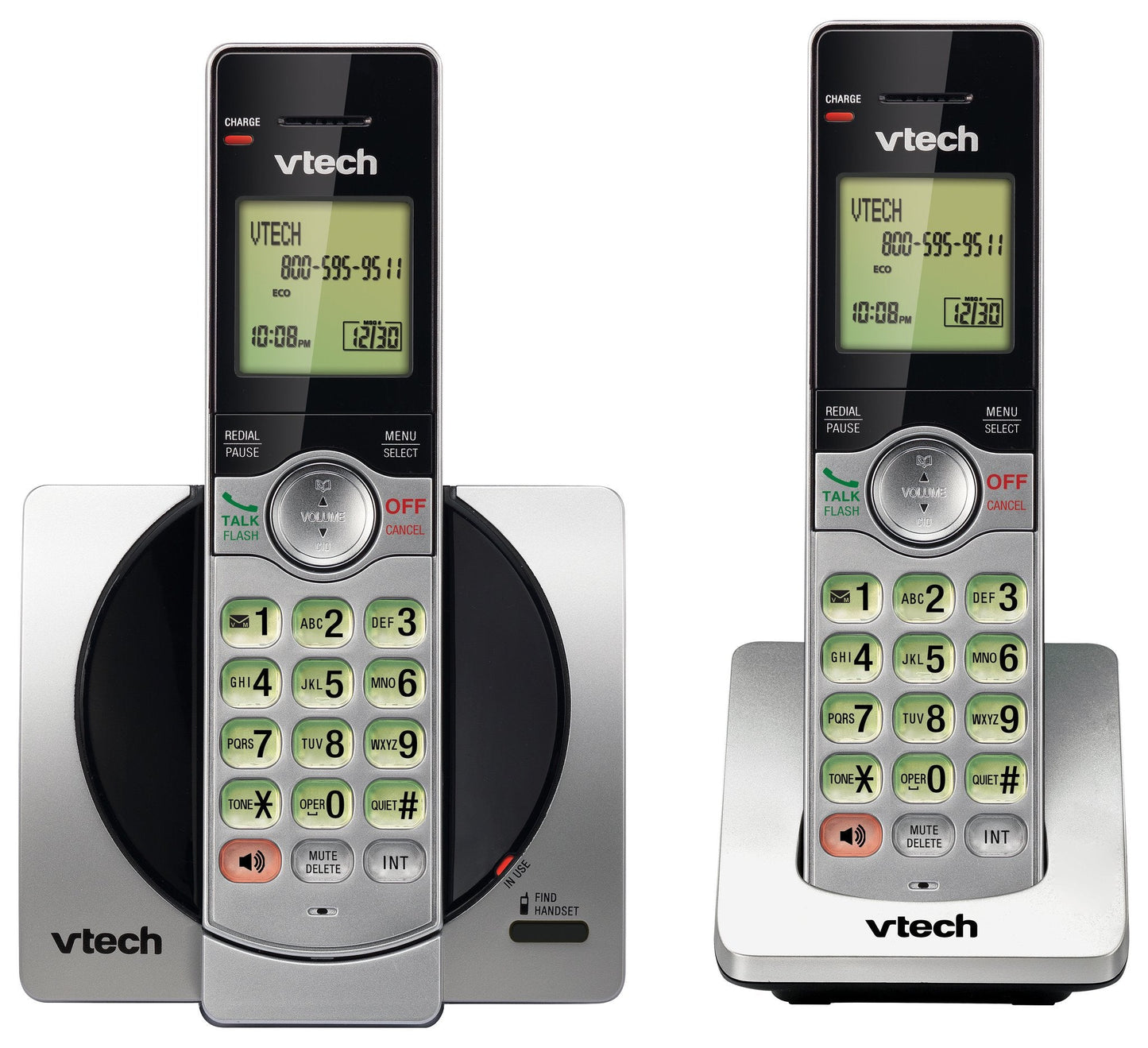 VTech DECT 6.0 Dual Handset Cordless Phones with CID, Backlit Keypads and Screens, Full Duplex Handset Speakerphones, and Call Block Silver/Black ๐ All In One Marketplace Canada