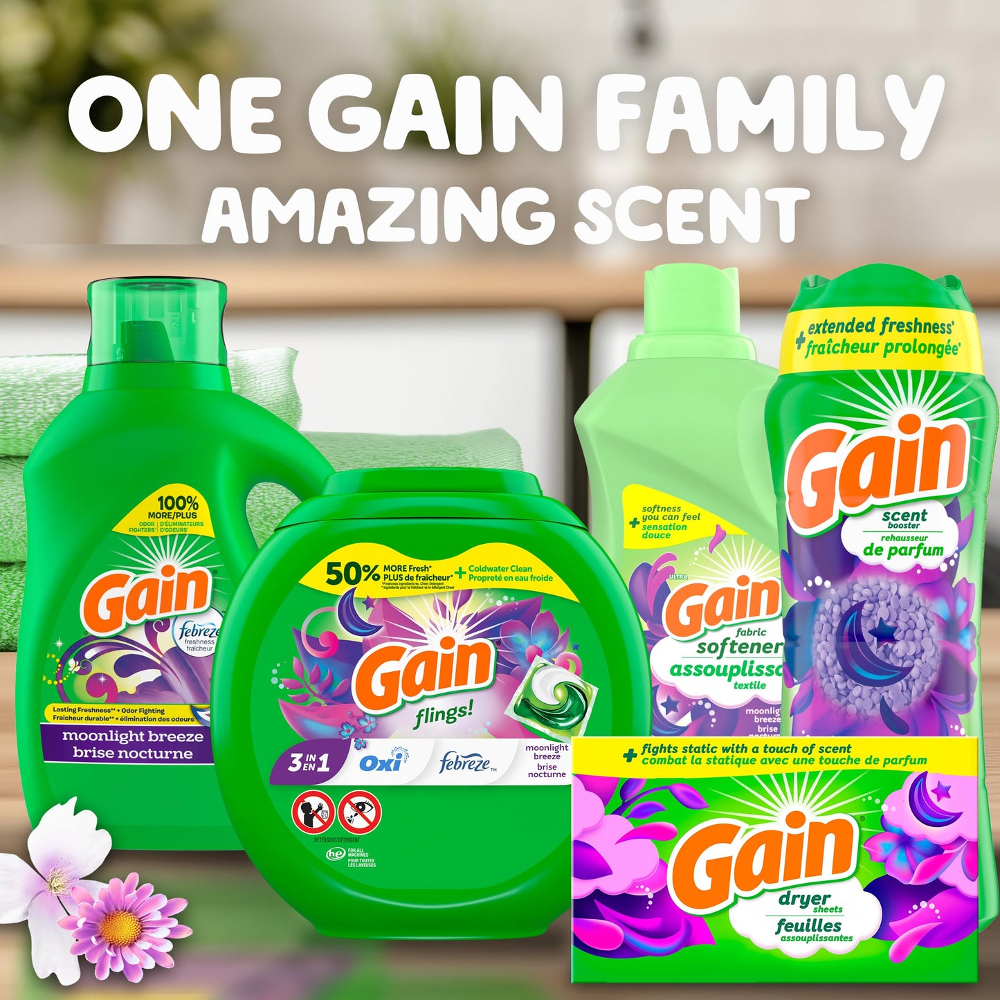 Gain Fireworks In-Wash Laundry Scent Booster Beads, Moonlight Breeze, 680 Grams đ All In One Marketplace Canada