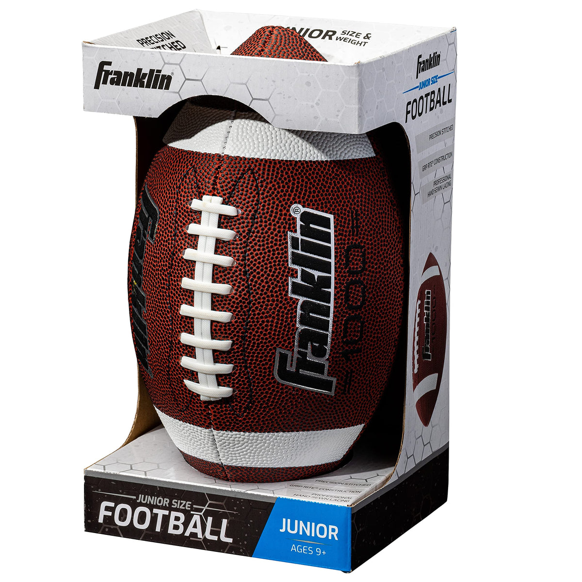 Franklin Sports Official Size Football - All-Weather 1000 Regulation Outdoor Football - Synthetic Leather Adult Size Football - Extra Grip Official Size Football - Brown + White ๐ All In One Marketplace Canada