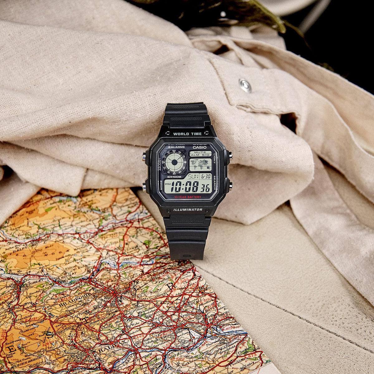 Casio Men's Classic Japanese-Quartz Watch with Resin Strap, Black, 21 (Model: AE1200WH-1A) ๐ All In One Marketplace Canada