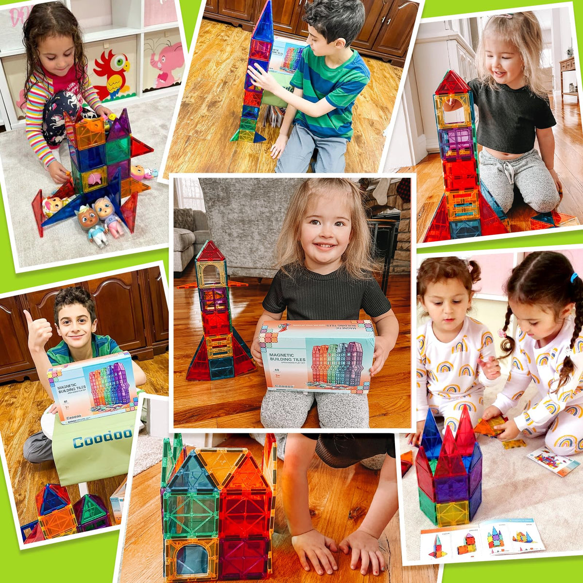 Magnetic Tiles Kids Toys STEM Magnet Toy for Toddler Magnetic Blocks Building Preschool Learning Sensory Montessori Toys for 3+ Year Old Boys and Girls, Safe Creativity Toddler Kids Toy 40PCS ๐ All In One Marketplace Canada