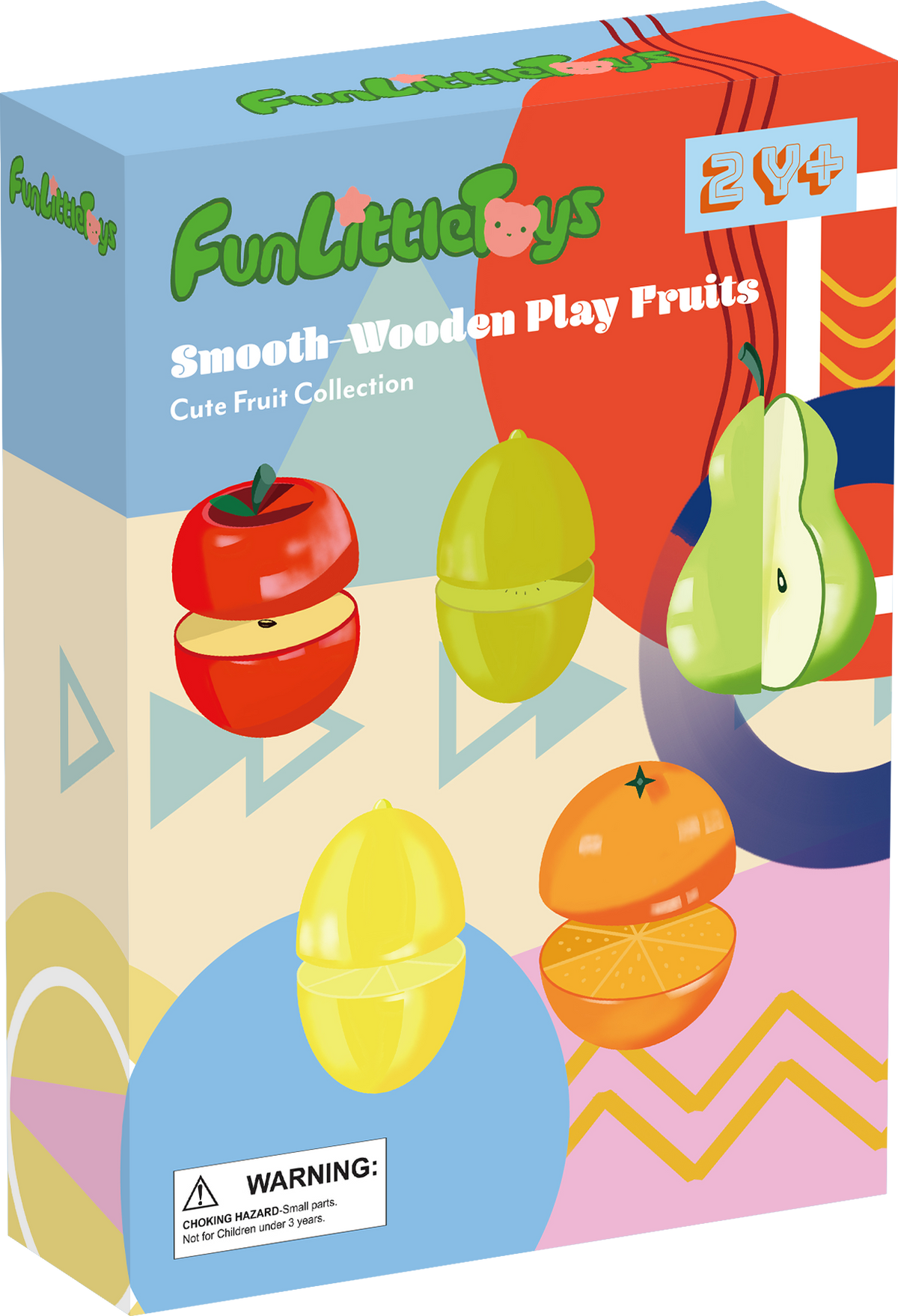 Fun Little Toys - 11 Pcs Wooden Pretend-Play Fruit Cutting Set - Ages 3+