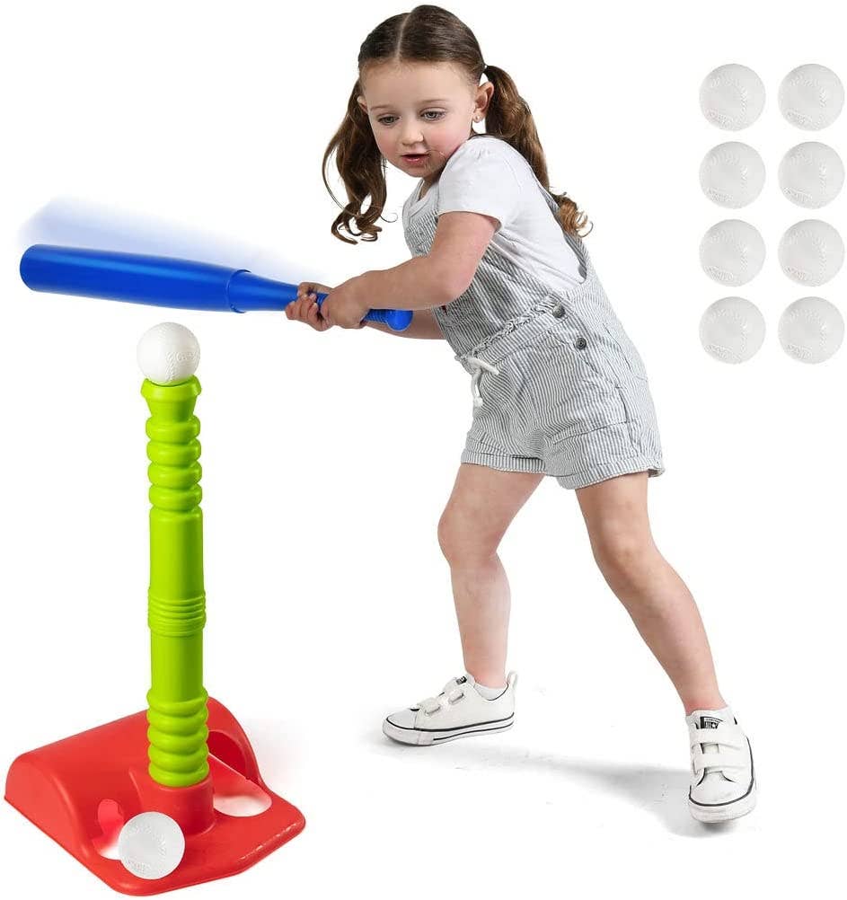 Play22 - T Ball Set with 20" Batting Tee and 8 Balls - Ages 3–5
