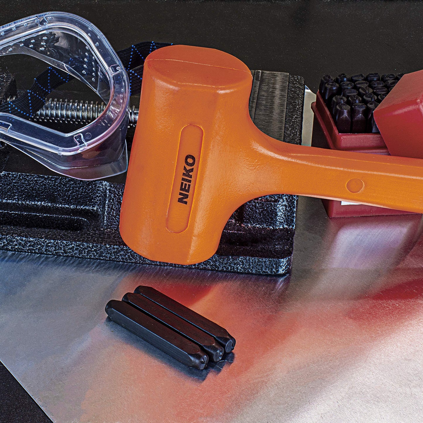 Neiko 02847A Tools Dead Blow Hammer, 2 lb, Neon Orange ๐ All In One Marketplace Canada