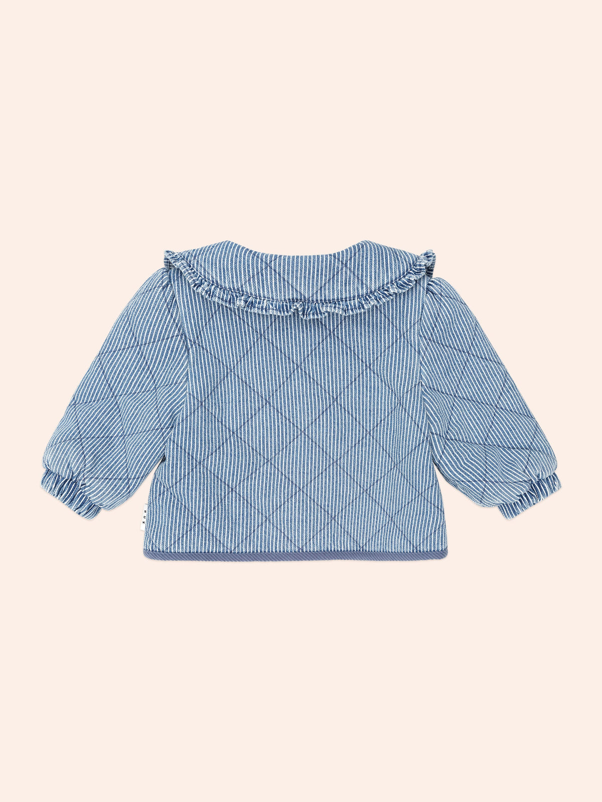 Vintage Bow Collar Denim Jacket | Blue Stripe | Huxbaby
