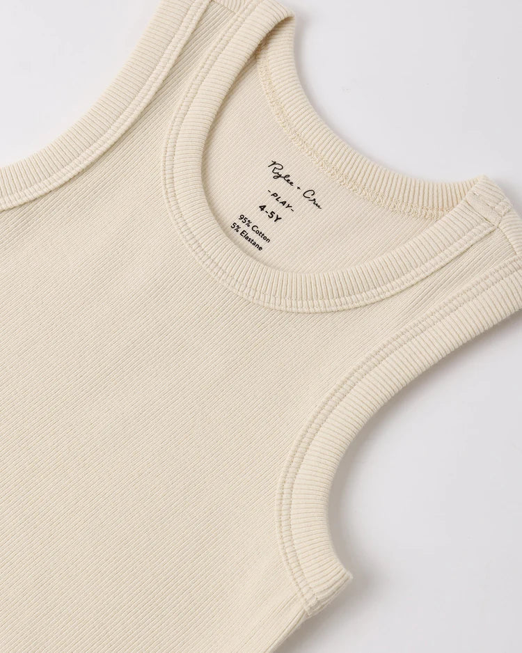 Ribbed Tank Set | Shell, Heathered Blush | Rylee & Cru