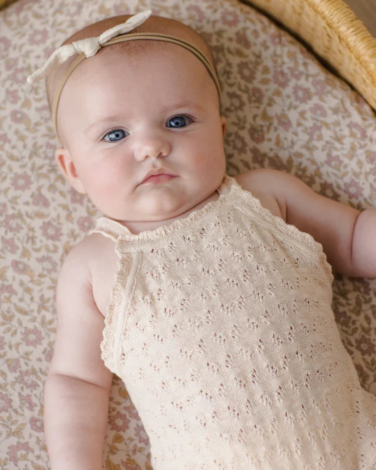 Annie Knit Romper | Ecru | Quincy Mae