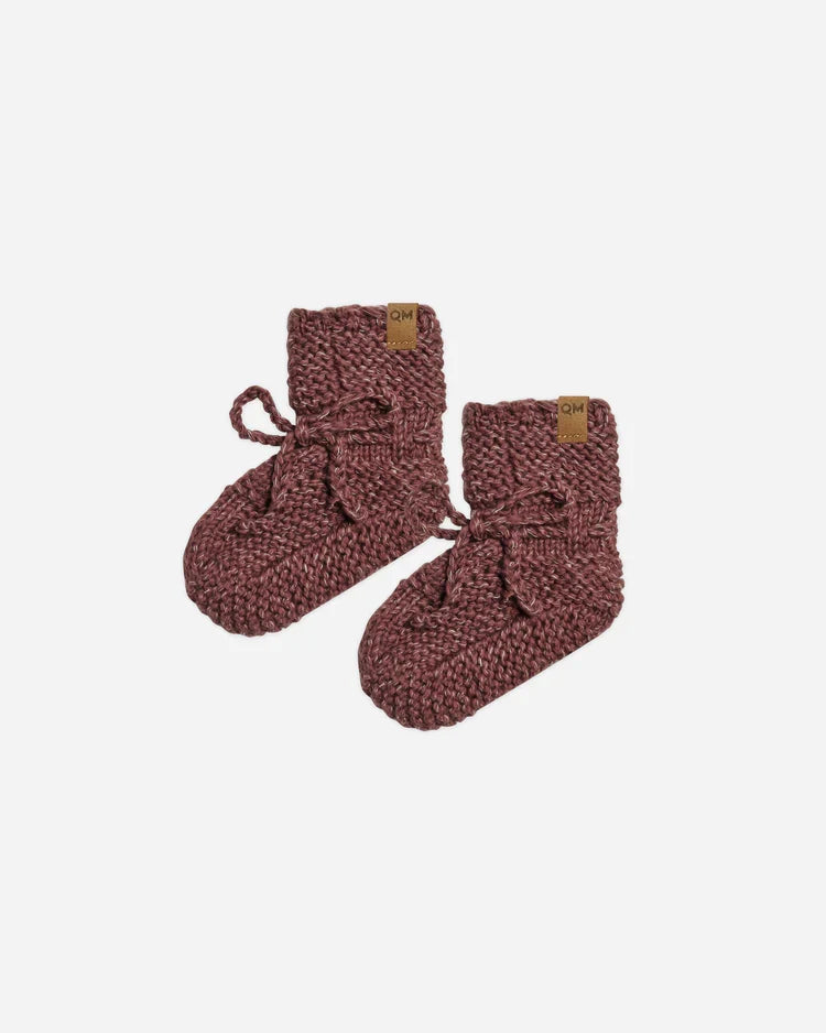 Knit Booties | Quincy Mae | Plum Heathered