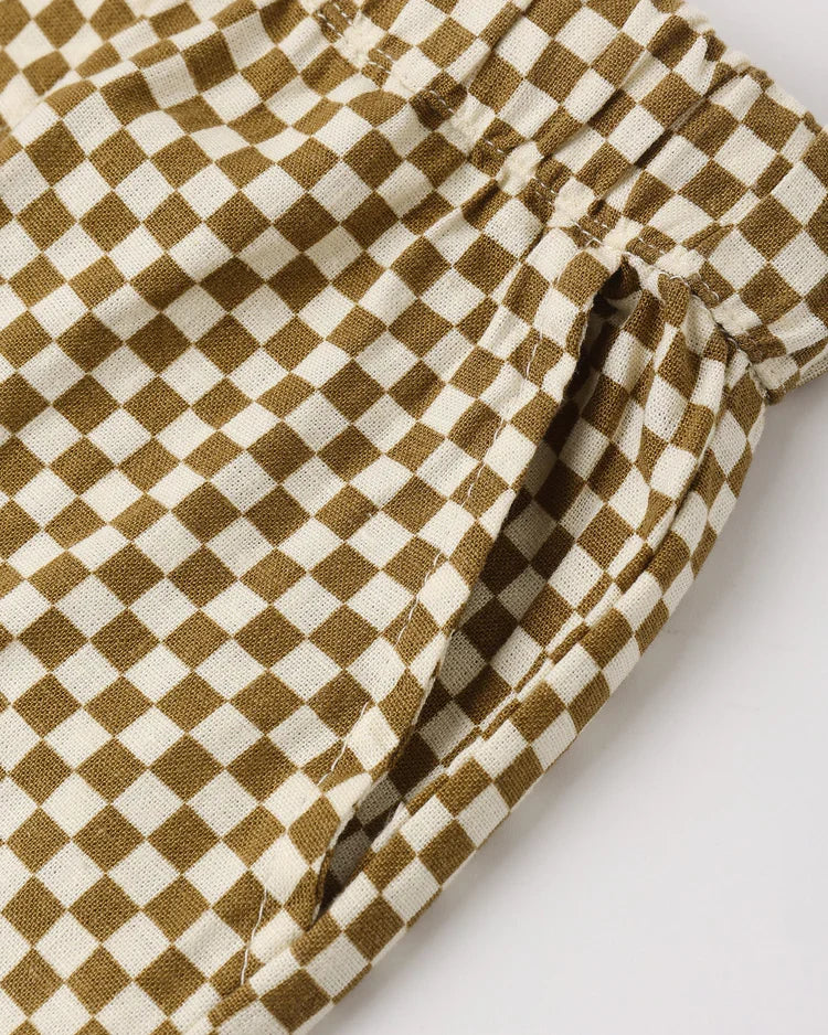 Perry Short | Ocre Check | Rylee & Cru