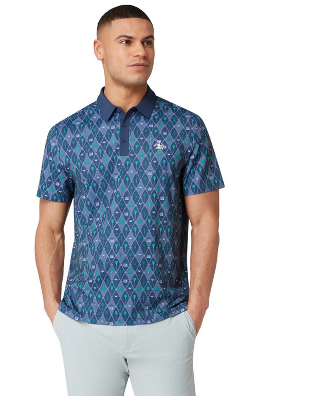 Cocktail Lattice Print Polo