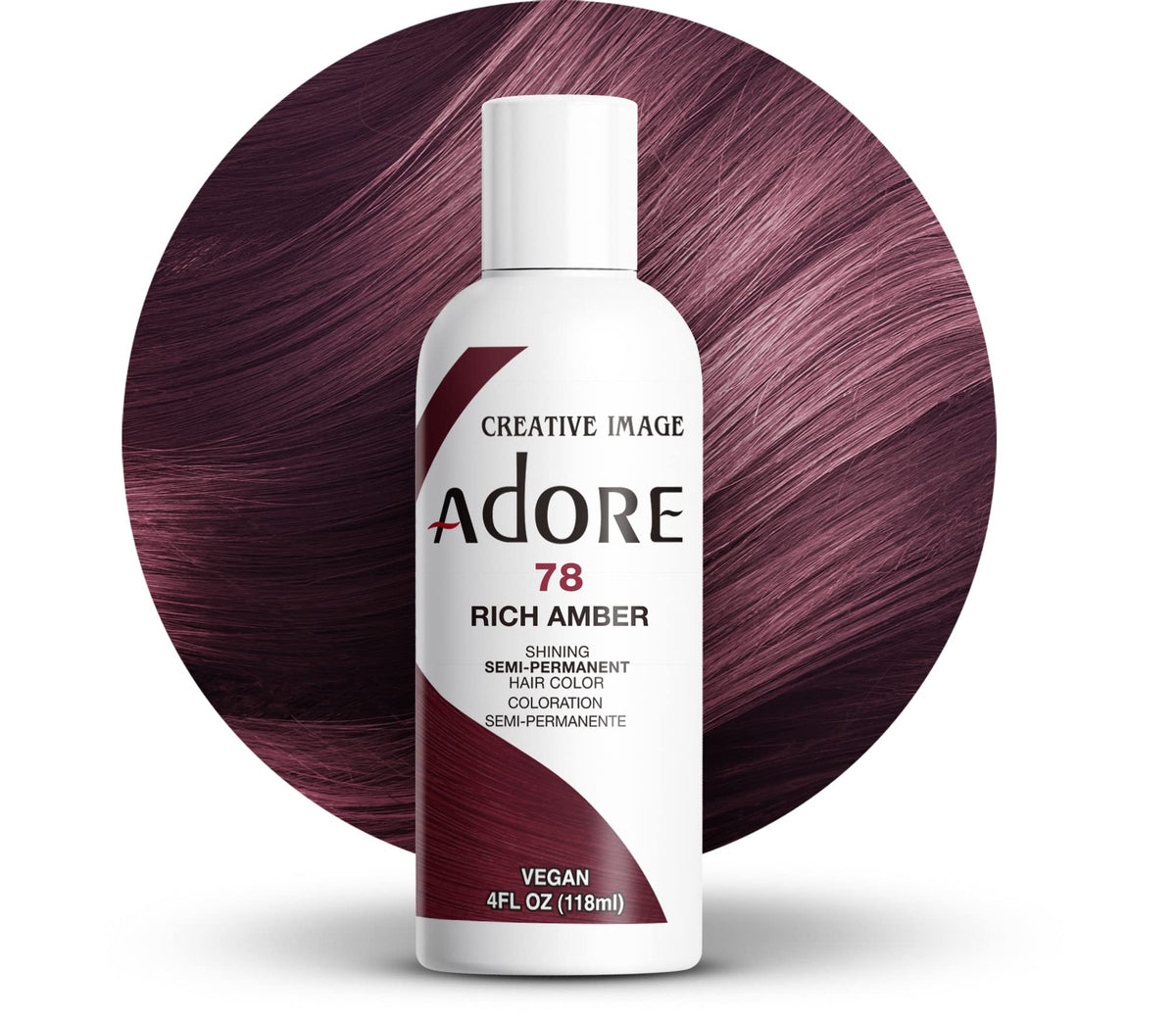 ADORE SEMI-PERMANENT HAIR COLOR - 78 RICH AMBER 4OZ