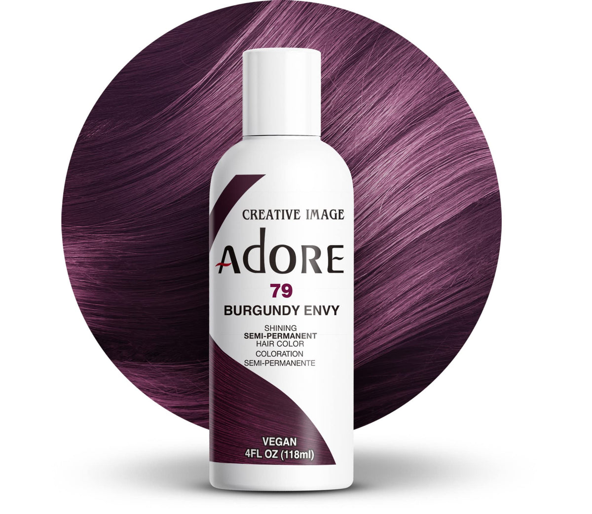 ADORE SEMI-PERMANENT HAIR COLOR - 79 BURGUNDY ENVY 4OZ