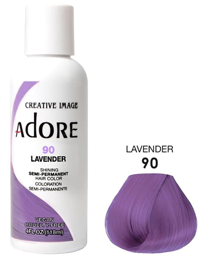 ADORE SEMI-PERMANENT HAIR COLOR - 90 LAVENDER 4OZ