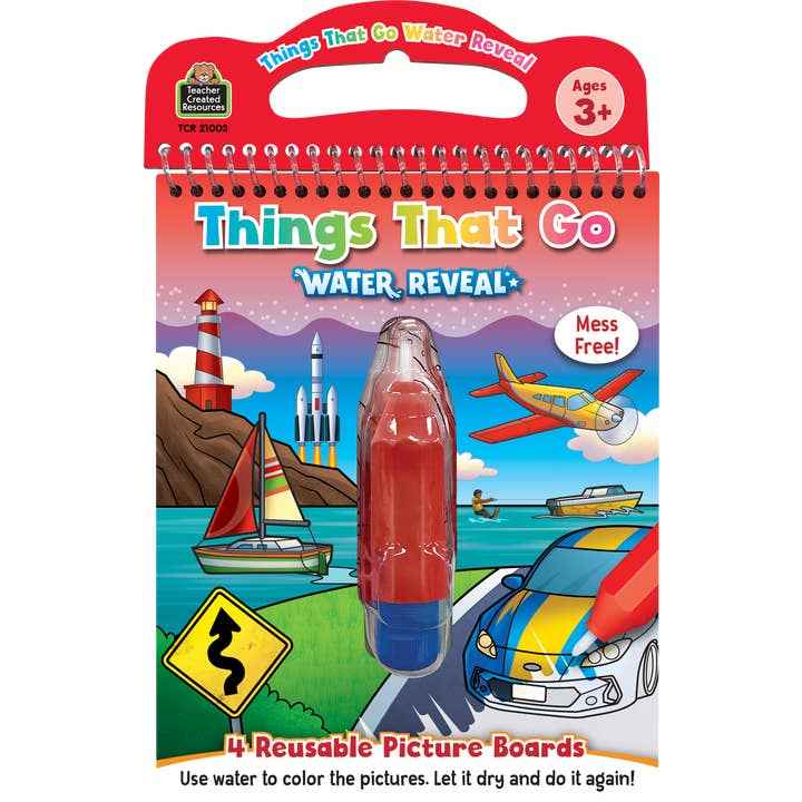 Teacher Created Resources - Things That Go Water Reveal Coloring Book - Ages 2+