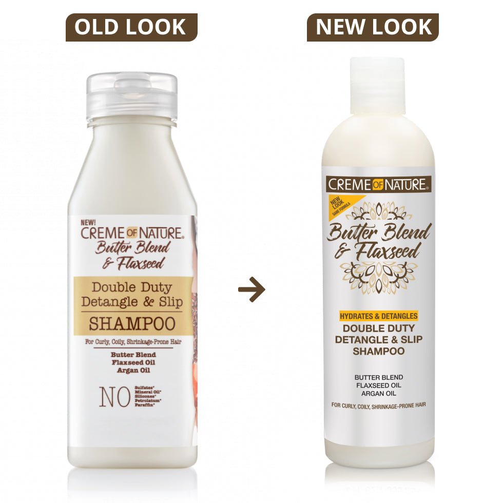 CREME OF NATURE BUTTER&FLAXSEED DOUBLE DUTY SHAMPOO 12 OZ