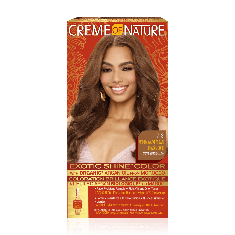 CREME OF NATURE EXOTIC SHINE COLOR - 7.3 MEDIUM WARM BROWN