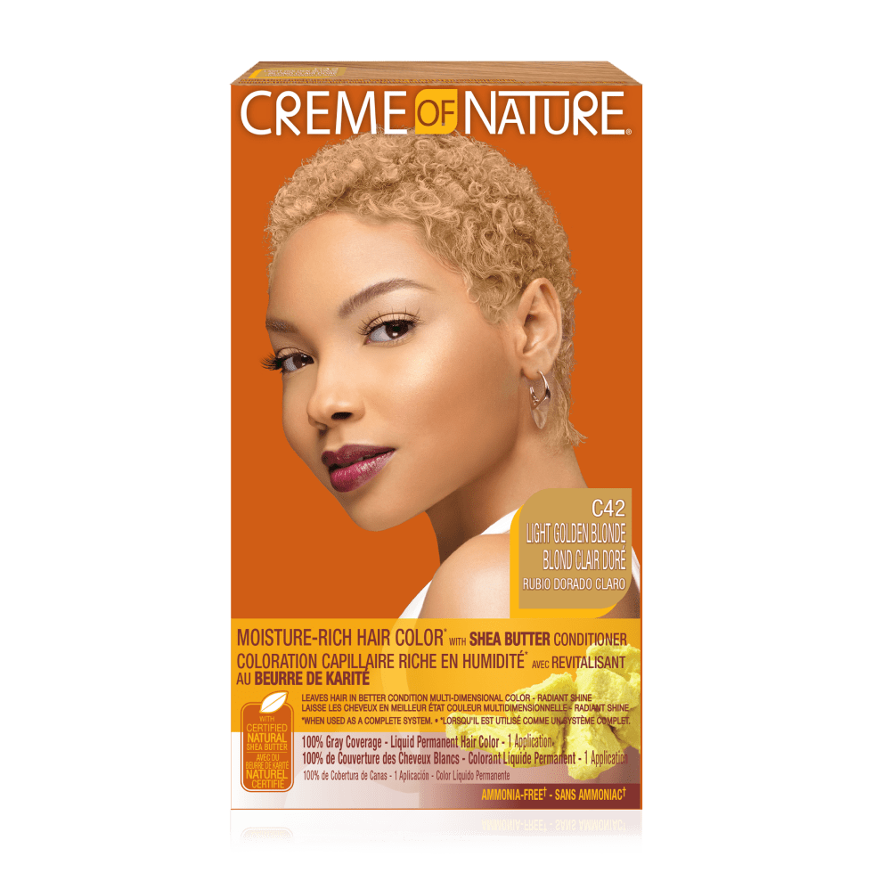 CREME OF NATURE MOISTURE-RICH HAIR COLOR - C42 LIGHT GOLDEN BLONDE