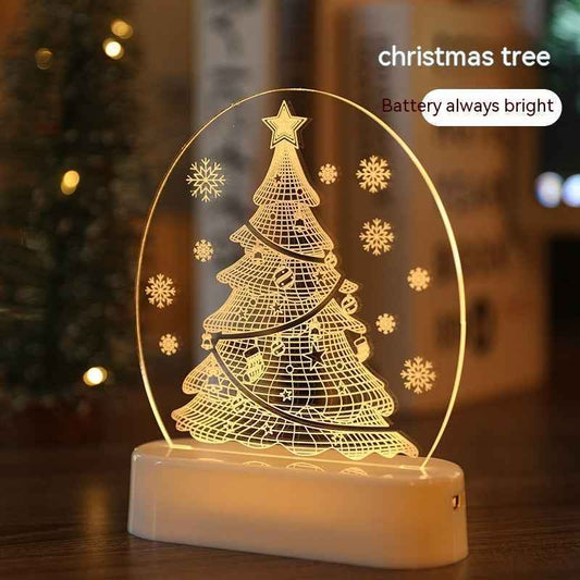 LED Christmas Night Light – Reindeer Ambience Lamp, Warm White, USB/Battery