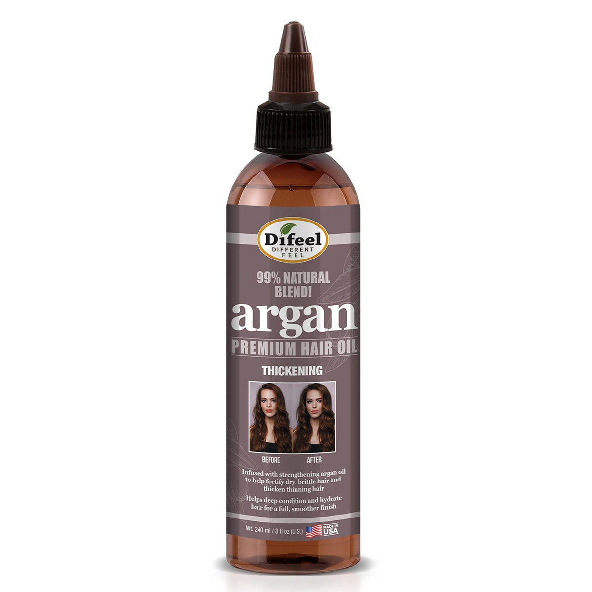 DIFEEL 99% Premium Natural Hair Oil Blend- Thickening with Argan Oil 8 oz