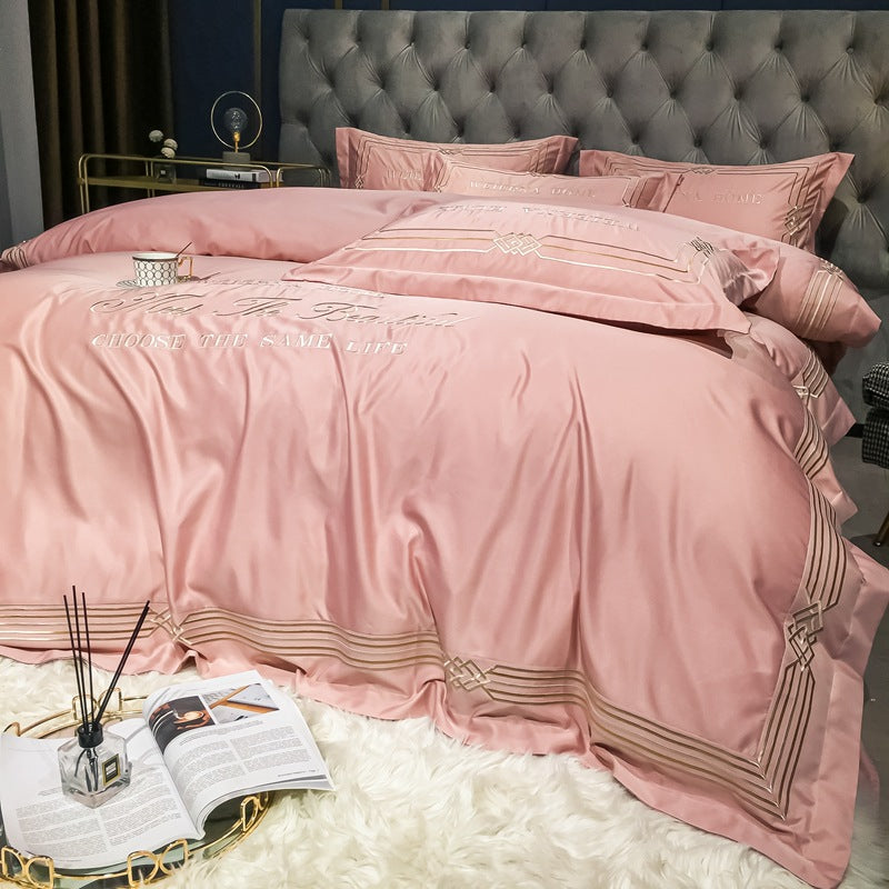Tencel Embroidered Washed Cotton Bedding Set