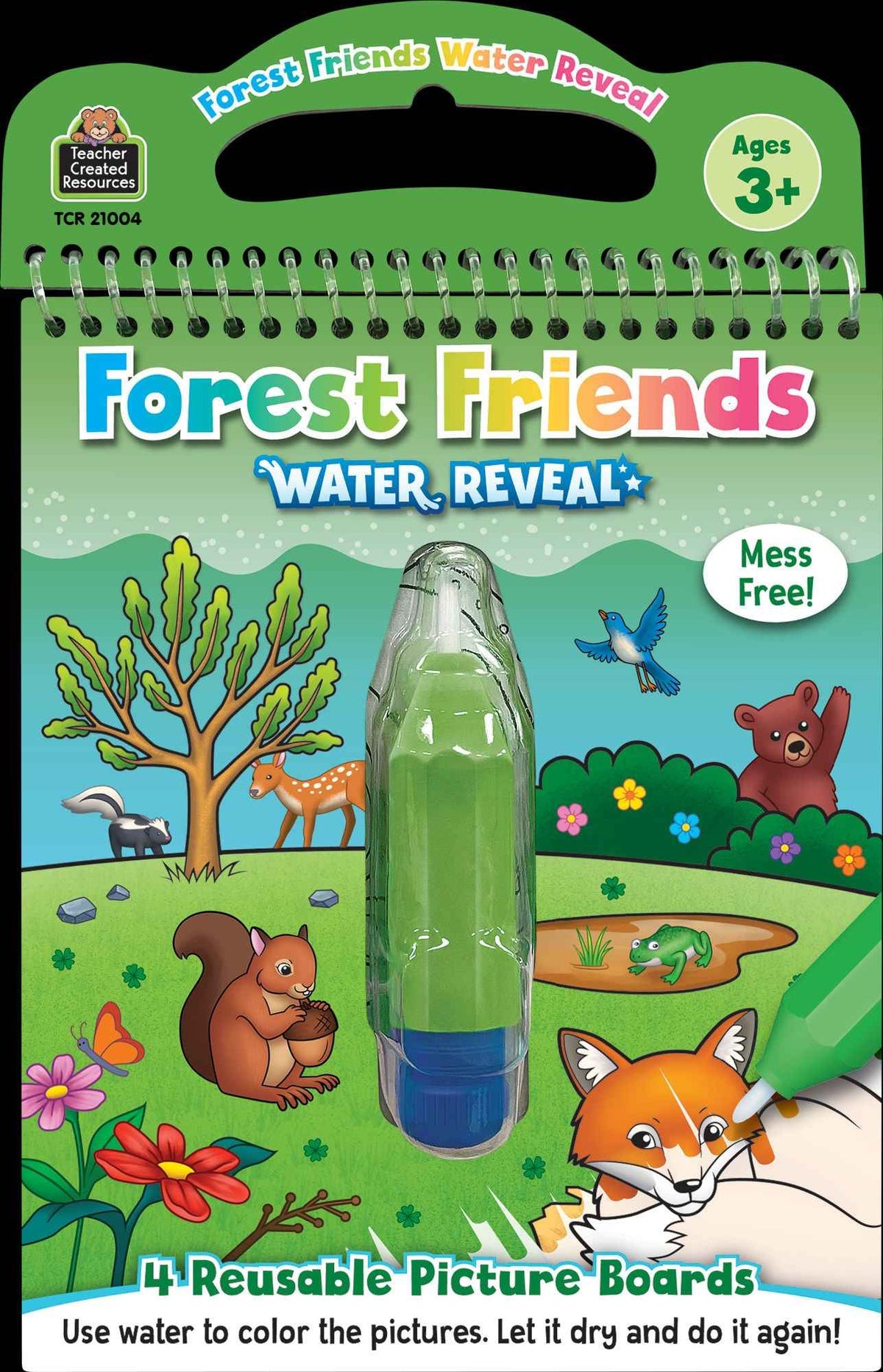 Teacher Created Resources - Forest Friends Water Reveal Reusable Coloring Book Set - Ages 2+
