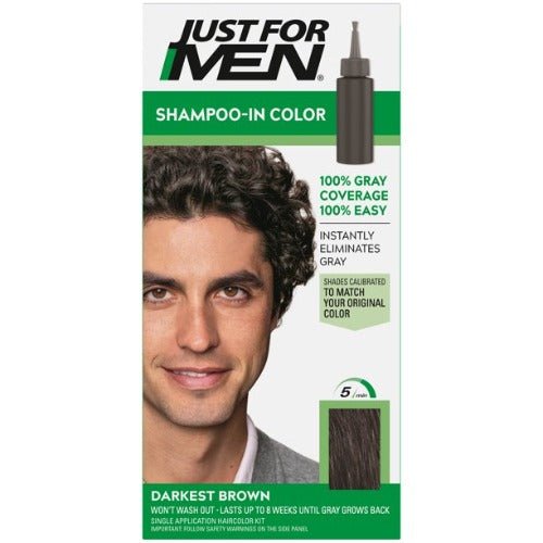 JUST FOR MEN SHAMPOO-IN COLOR DARKEST BROWN H-50