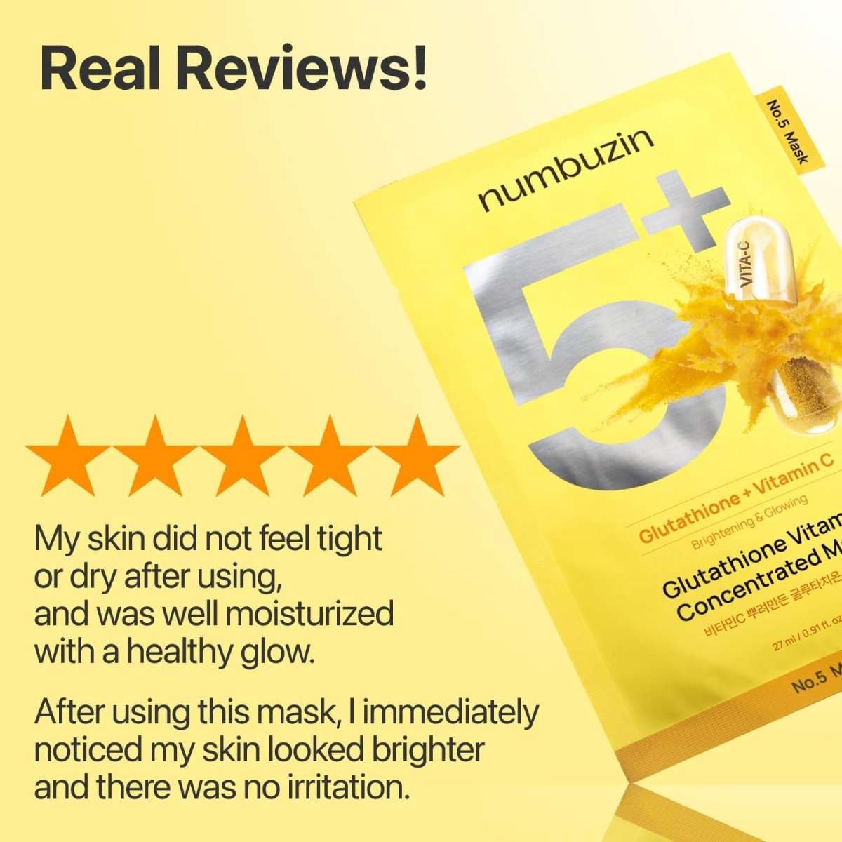 Numbuzin No.5 Vitamin Spotlight Sheet Mask-1PC