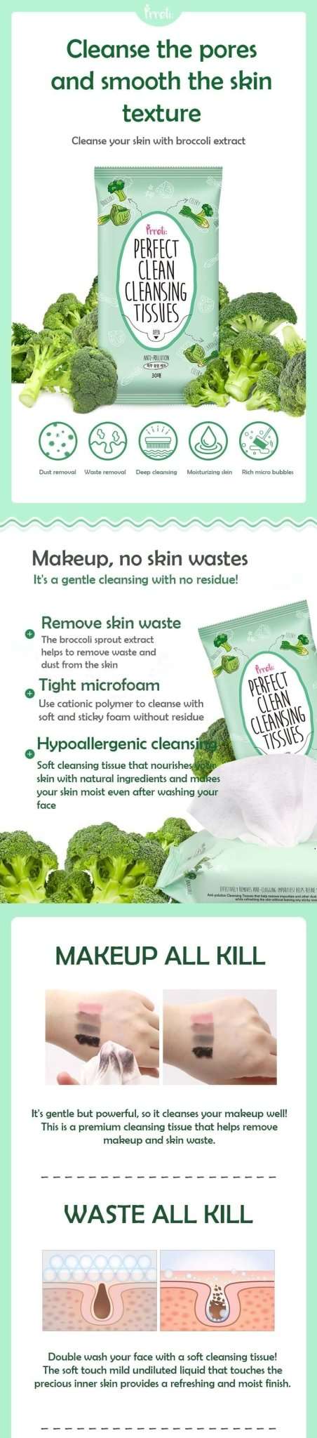 PRRETI Perfect Clean Daily Cleansing Tissues 30pcs