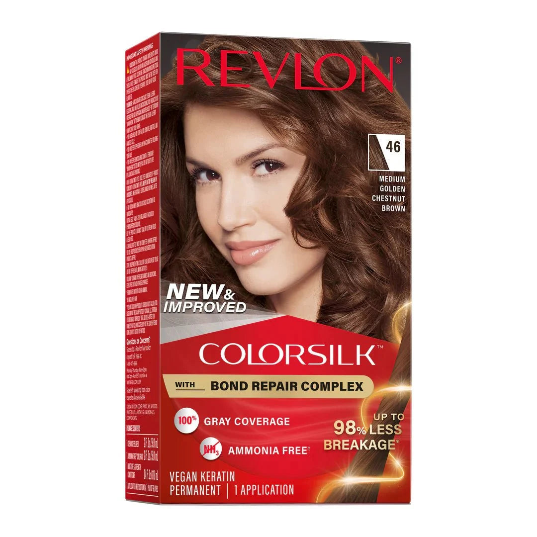 REVLON COLOR SILK BEAUTIFUL COLOR - 46 MEDIUM GOLDEN CHESTNUT BROWN