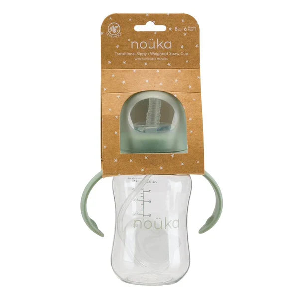 Transitional Sippy/Weighted Straw Cup | noüka | Moss