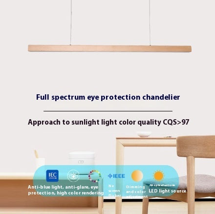 Log-Style Solid Wood Linear Pendant Chandelier