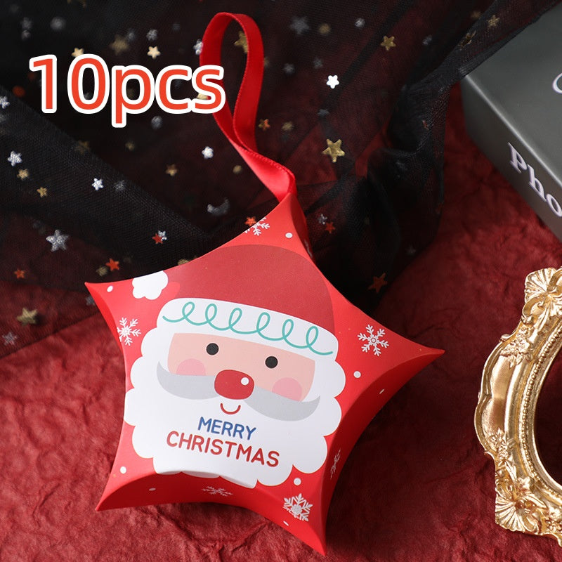 Christmas Gift Boxes Santa Claus Candy Box Star Shape Merry Christmas Boxes Bags for Home New Year Xmas Decor Kids Gifts