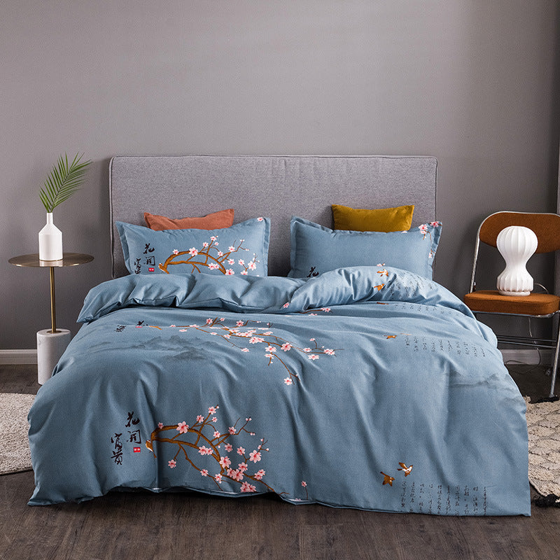 Brushed Floral Winter Bedding Set