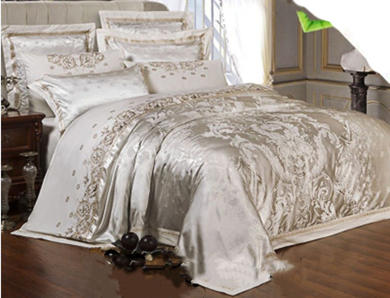 European Jacquard Satin Embroidered Bedding Set