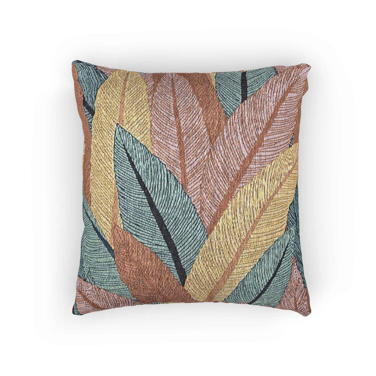 Tropical Leaf Woven Pillow | Boho Decorative Throw Cushion