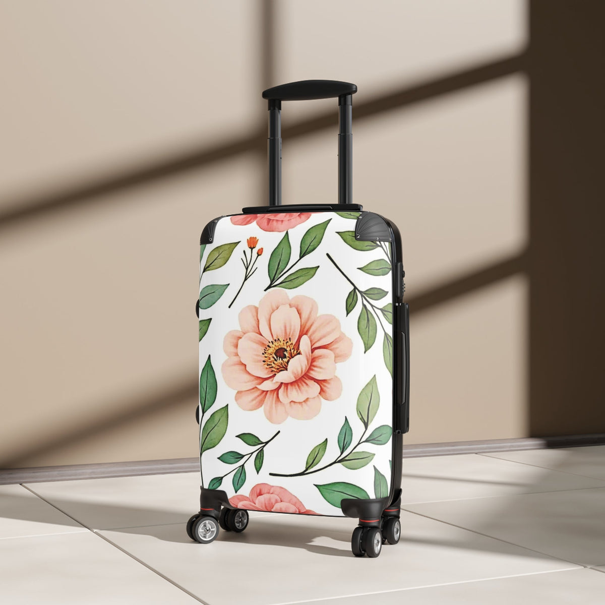 Floral Carry-On Suitcase — Pink Peony Travel Luggage