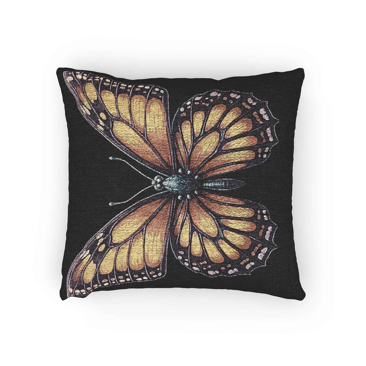 Monarch Butterfly Woven Pillow | Pixel Art Butterfly Throw Pillow
