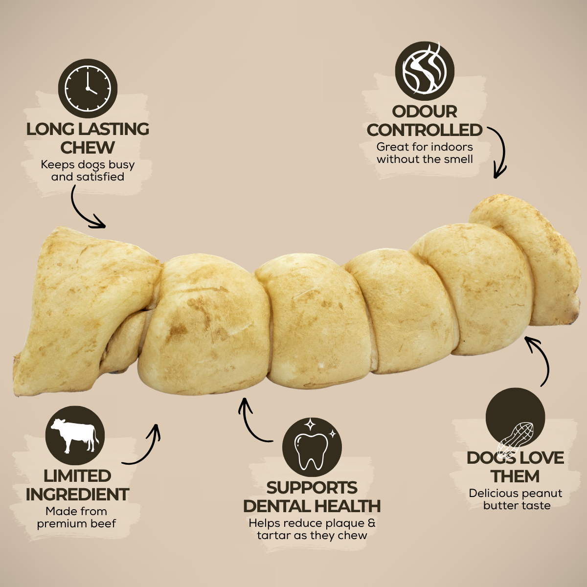 10-12 Inch Peanut Butter Cheek Roll