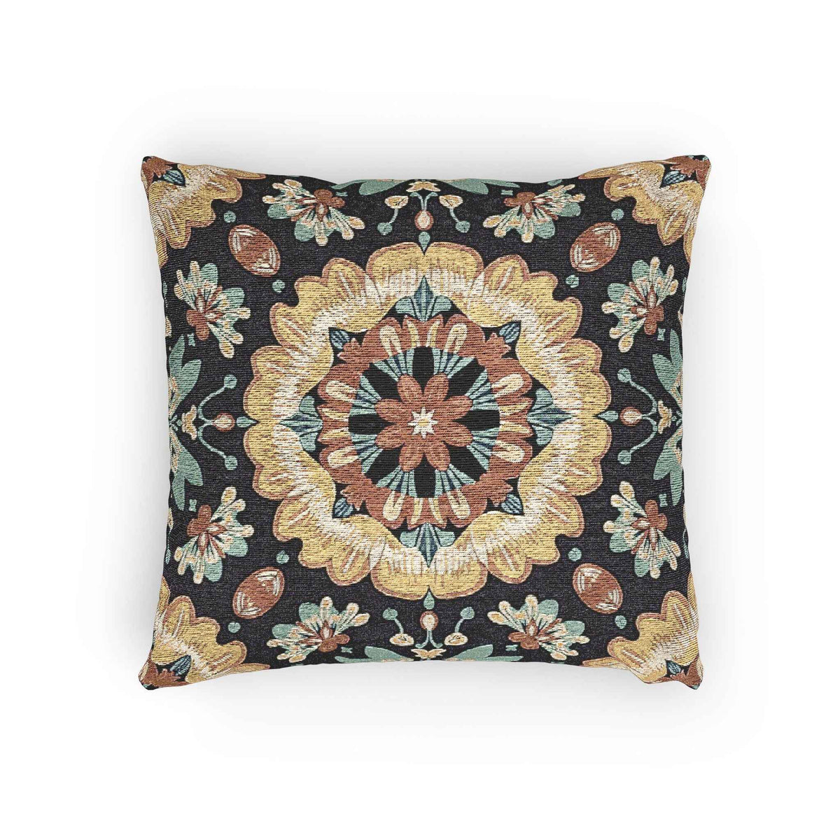 Boho Mandala Woven Pillow | Kilim Mosaic Pillow Cover