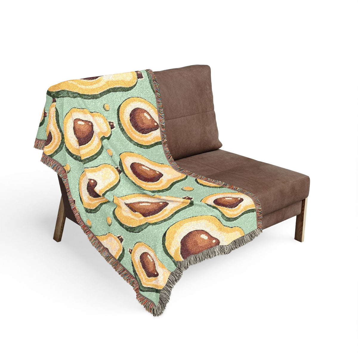 Avocado Pattern Woven Blanket – Cozy Decorative Throw for Kitchen, Living Room & Gifts