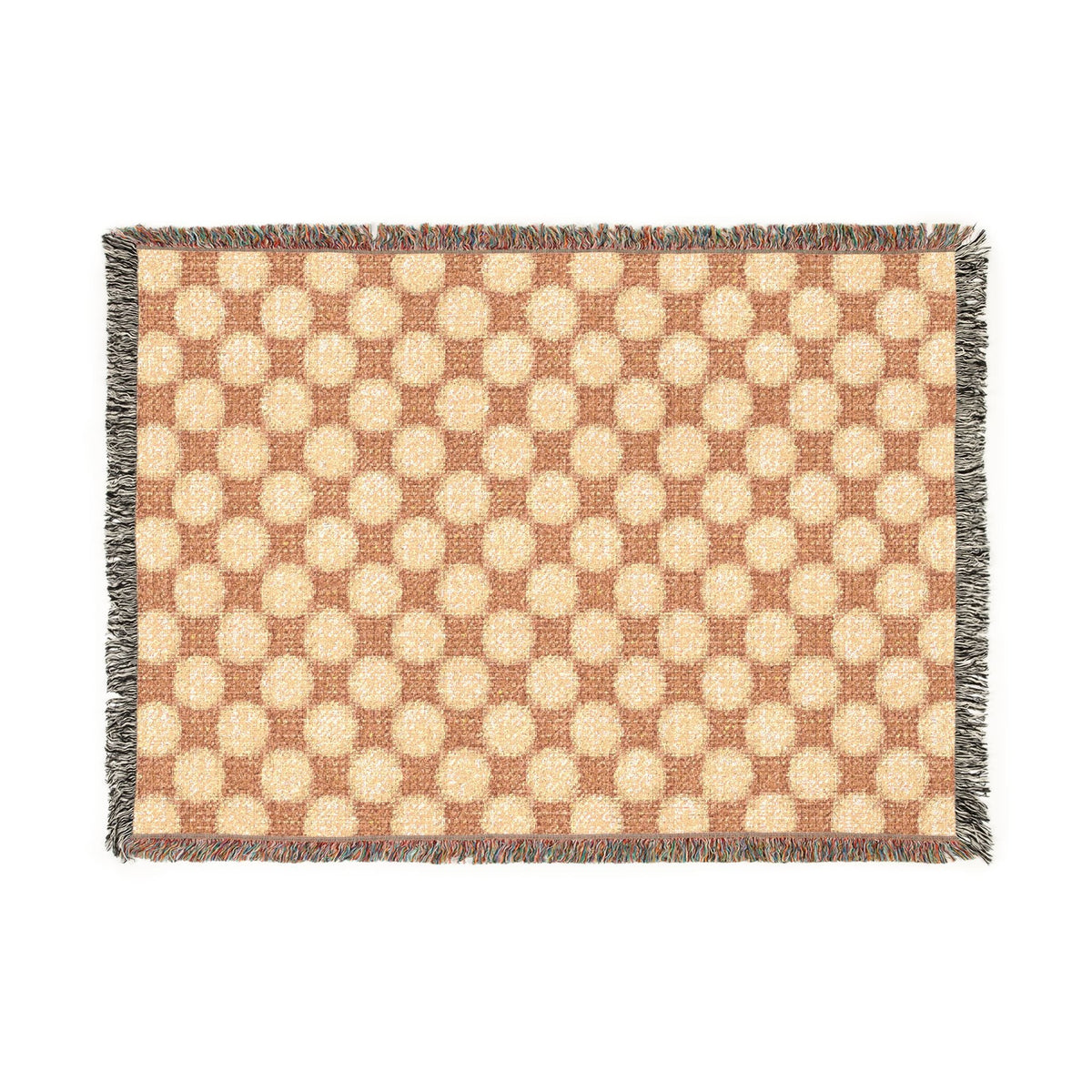 Geometric Checkered Woven Throw Blanket